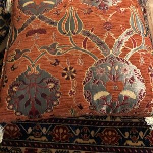 Orange Turkish kilometer pillow sham with insert